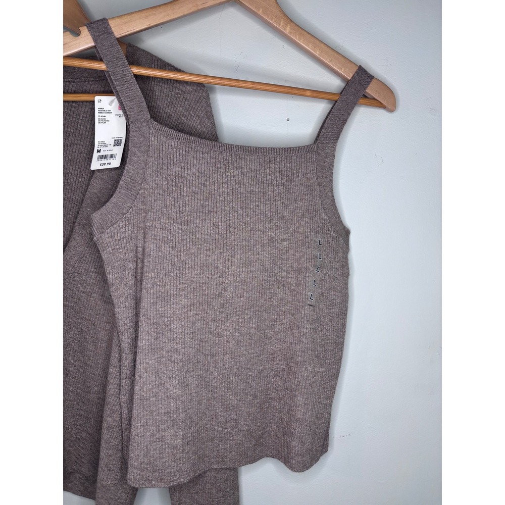 Uniqlo Ribbed Set Minimal Capsule Everyday Neutral Size M L NWT - Picture 4 of 9
